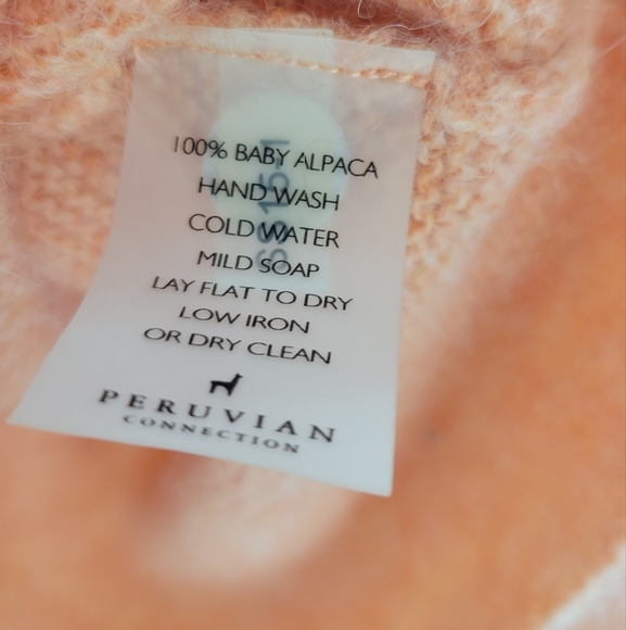 Peruvian Collection knit sweater peach Size XS Oversized - Picture 4 of 6